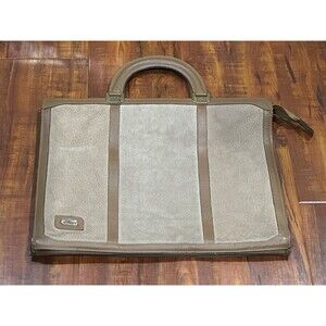 Vintage 80’s Phillippe 15x12” Tan Suede Leather Soft Briefcase Satchel Bag